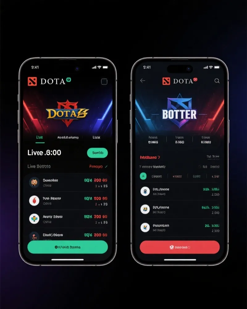 DOTA2 Betting Mobile App Interface